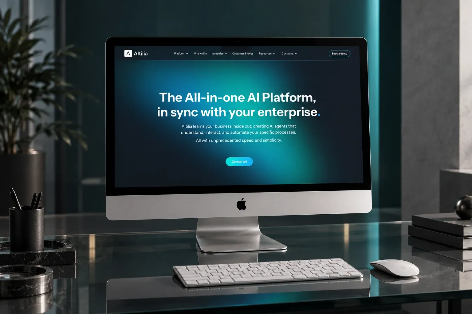 Altilia website home page on an iMac