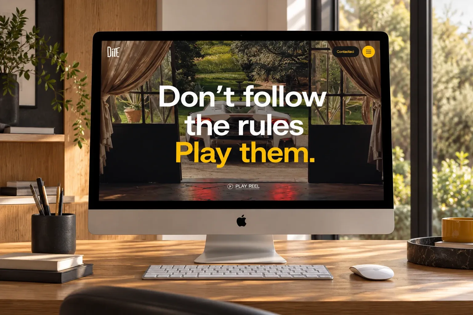 Dite website home page on an iMac
