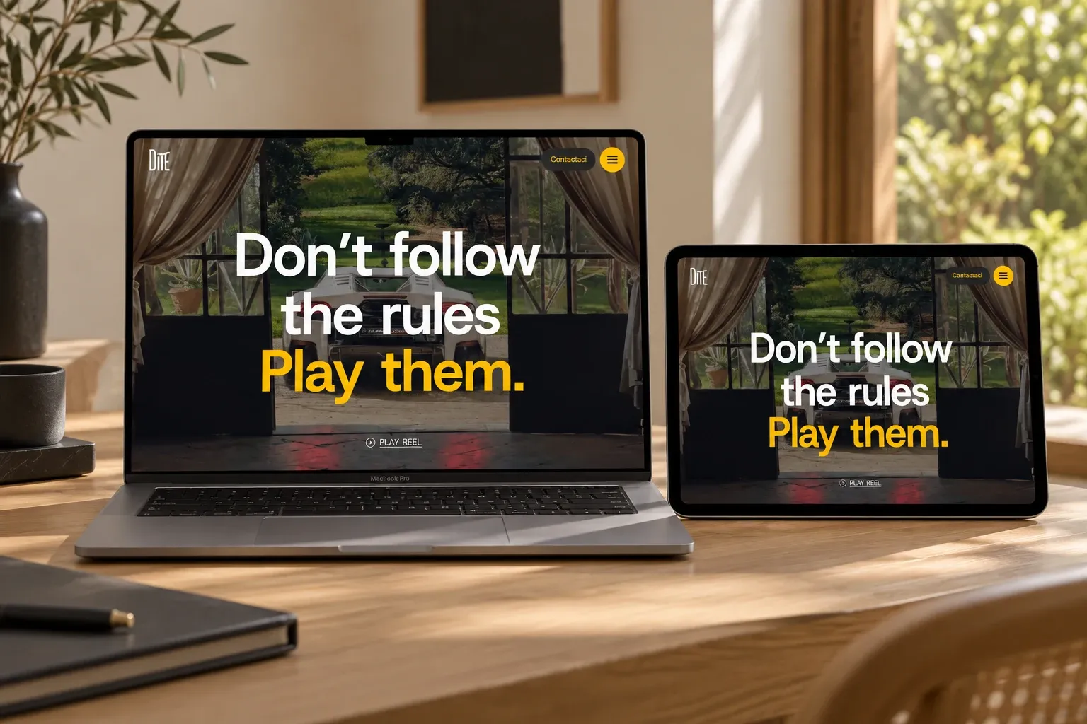Home page del sito di Dite su MacBook Pro e iPad