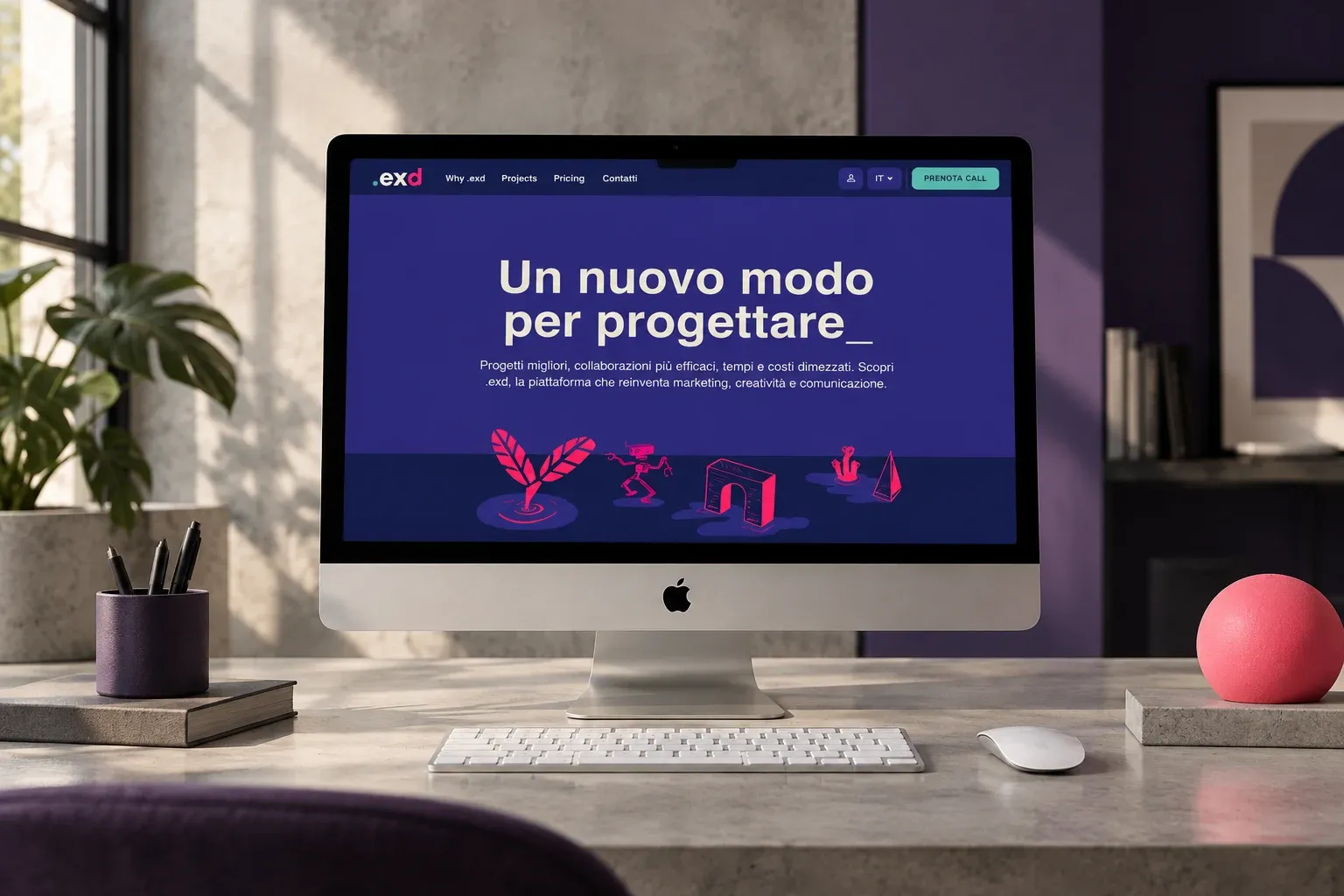 .exd website home page on an iMac