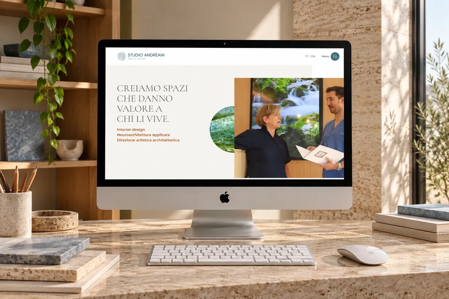 Studio Andreani website home page on an iMac